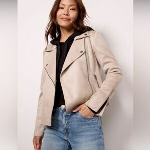 Evereve Cream Moto Jacket